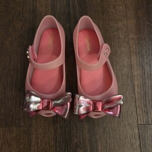 Melissa Pink Dress Shoes with Metallic Bow